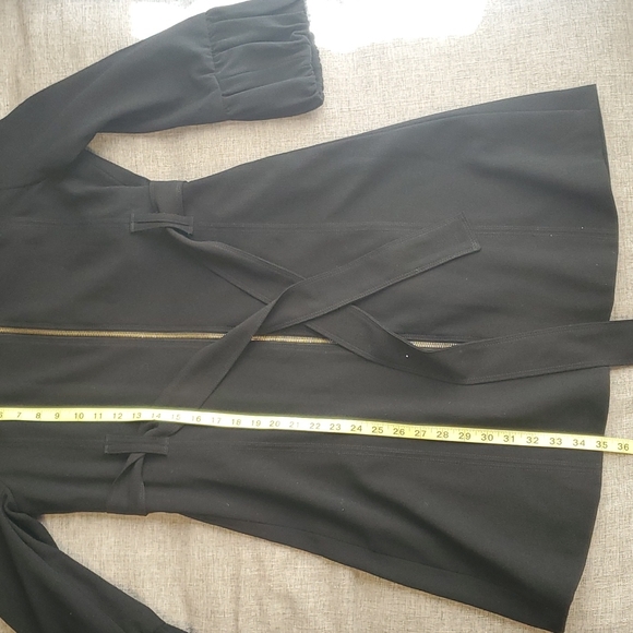 C2 Studio ruffled collar long black jacket - Picture 12 of 13